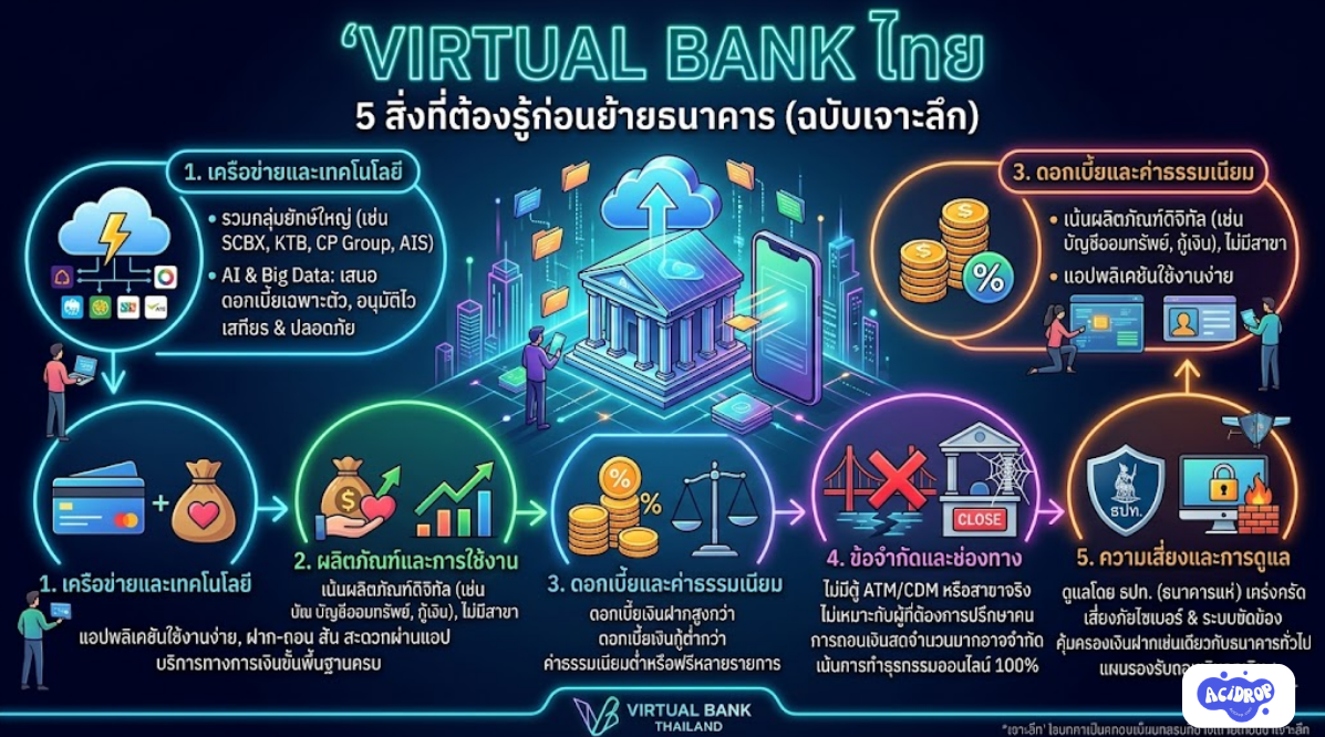 Virtual Bank ไทย 5 สิ่งที่ต้องรู้ก่อนย้ายธนาคาร (ฉบับเจาะลึก)