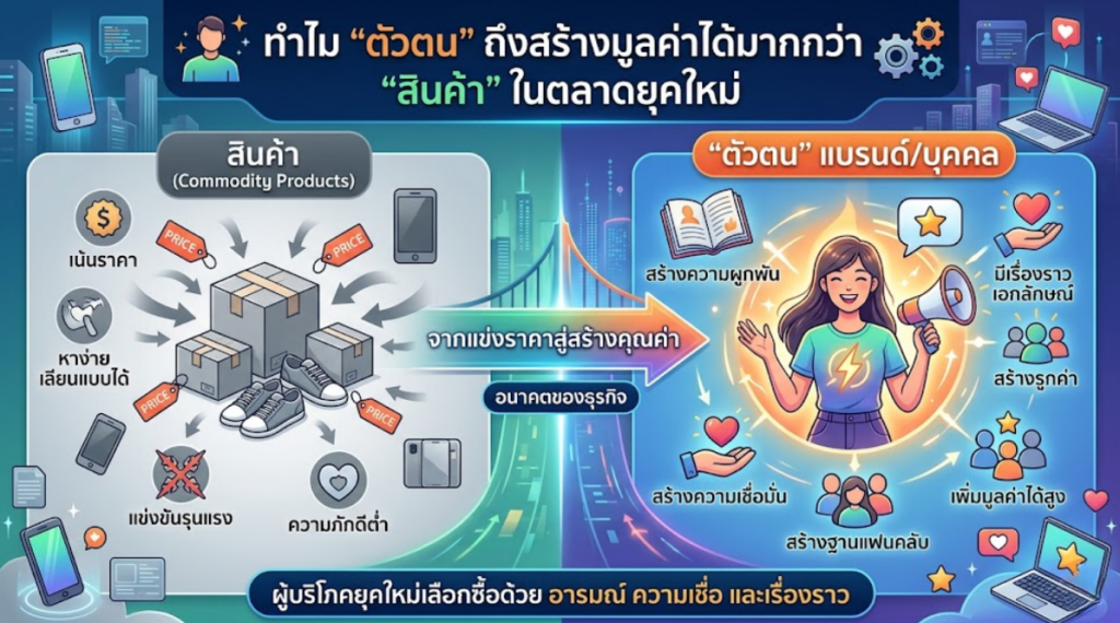 ทำไม “ตัวตน” ถึงสร้างมูลค่าได้มากกว่า “สินค้า” ในตลาดยุคใหม่