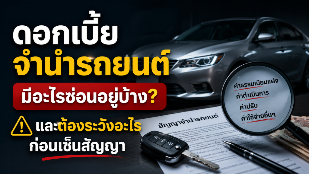 ดอกเบี้ยจำนำรถยนต์มีอะไรซ่อนอยู่บ้างและต้องระวังอะไรก่อนเซ็นสัญญา